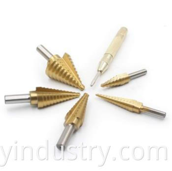 5PC HSS TIN-COATATE STEP BIT SET SET สำหรับการเจาะโลหะ